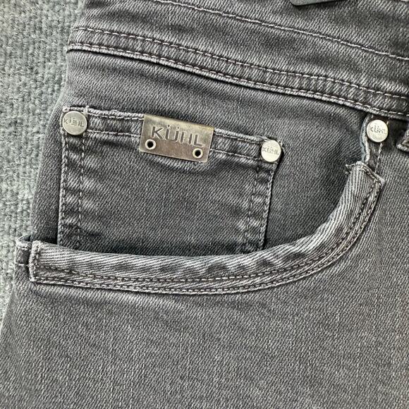 Kuhl Thermik Jeans 35X32 Stonewash Black Articulated Denim Stretch Casual - Picture 5 of 10